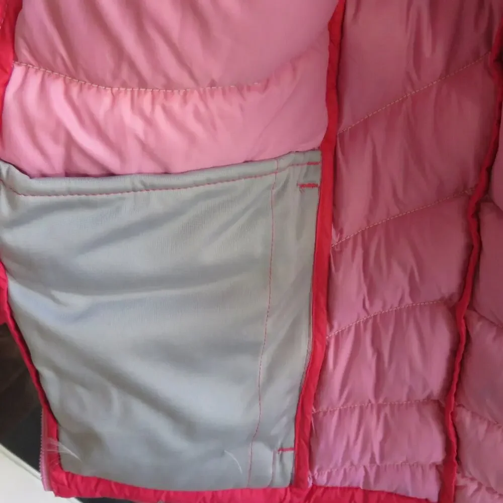 NWT LL Bean Red Azalea Goose Down Puffer Vest XL 18 Outerwear Scrunch Down Girls